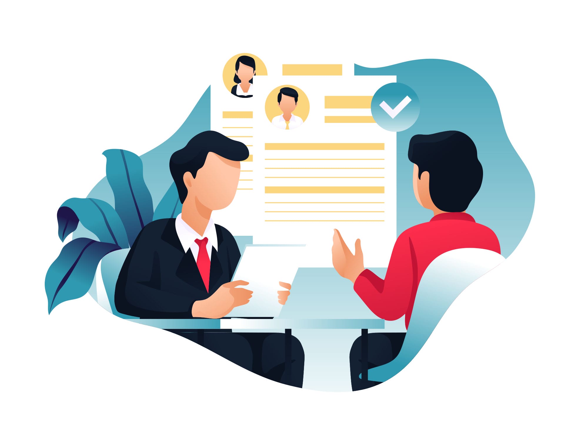Illustration d'un entretien RH